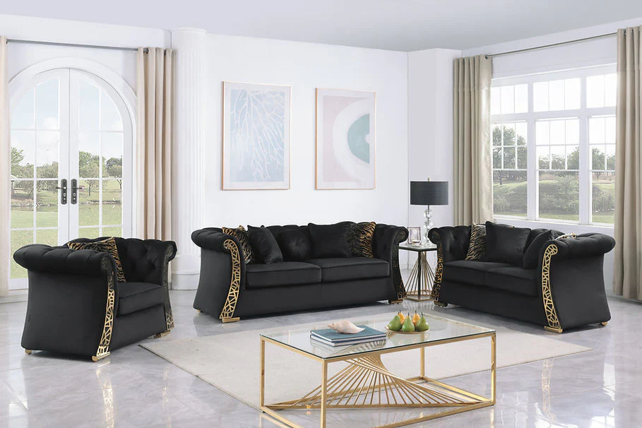 S1600 Curamo (Black) Sofa & Loveseat