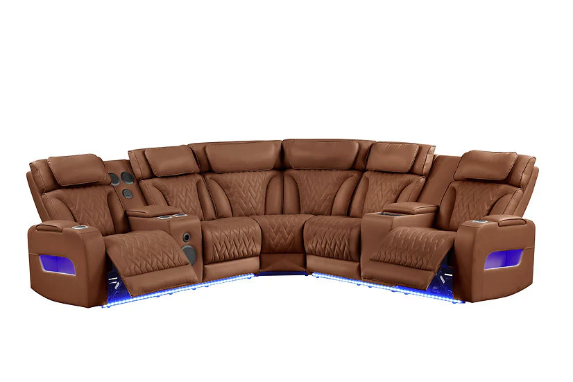 S2024 Skyline (Brown Caramel) Power Reclining Sectional