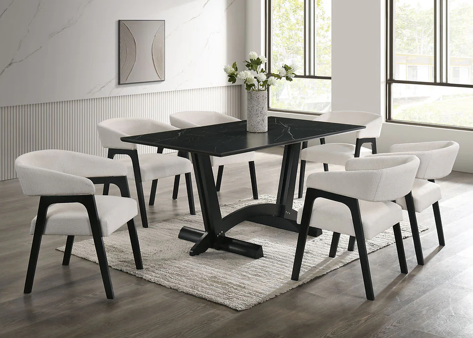 D1400 Nava (Black) 7pcs Dining Set