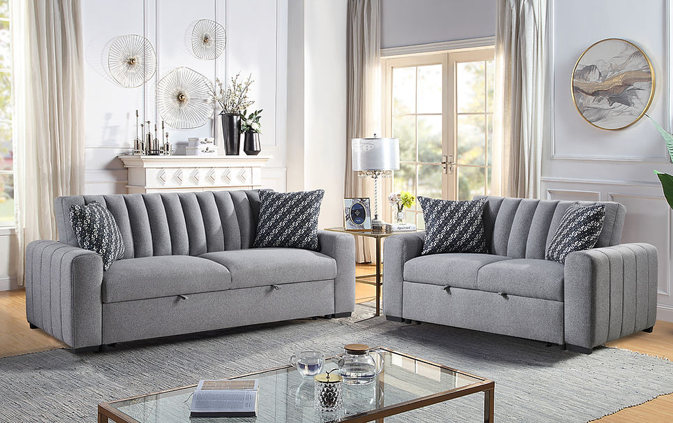 S351 Zaira (Grey) Sofa Loveseat