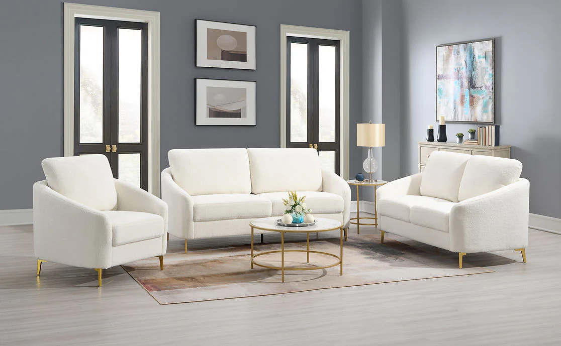 S160 Lila (White) Sofa & Loveseat