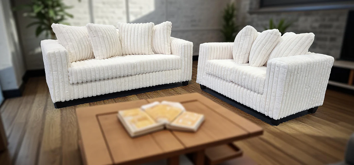 S300 Gia (Ivory) Sofa and Loveseat