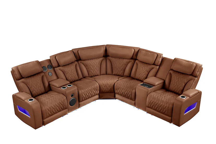 S2024 Skyline (Brown Caramel) Power Reclining Sectional