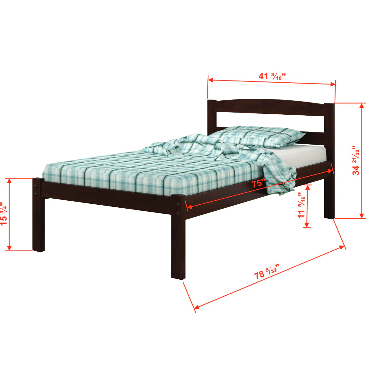 Donco 575 Twin Econo Bed Frame in Cappuccino