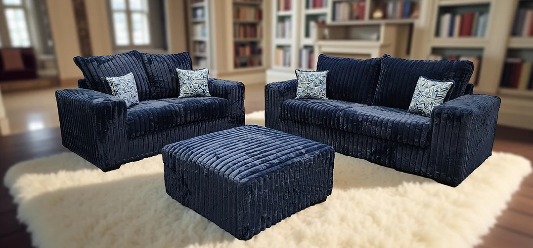 S320 Texan Oversize (Blue) Sofa Loveseat