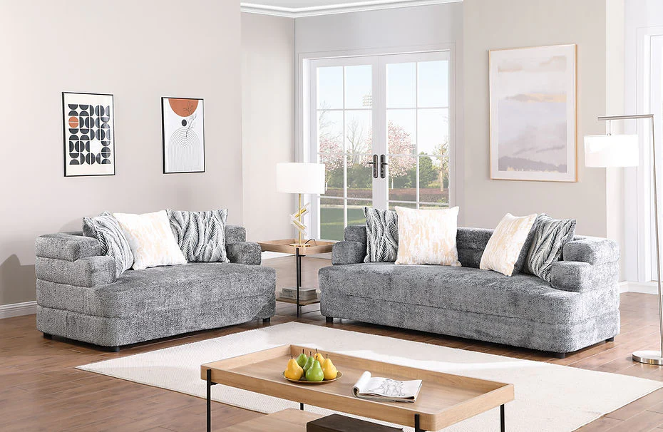 S1400 Stepso (Charcoal) Sofa & Loveseat