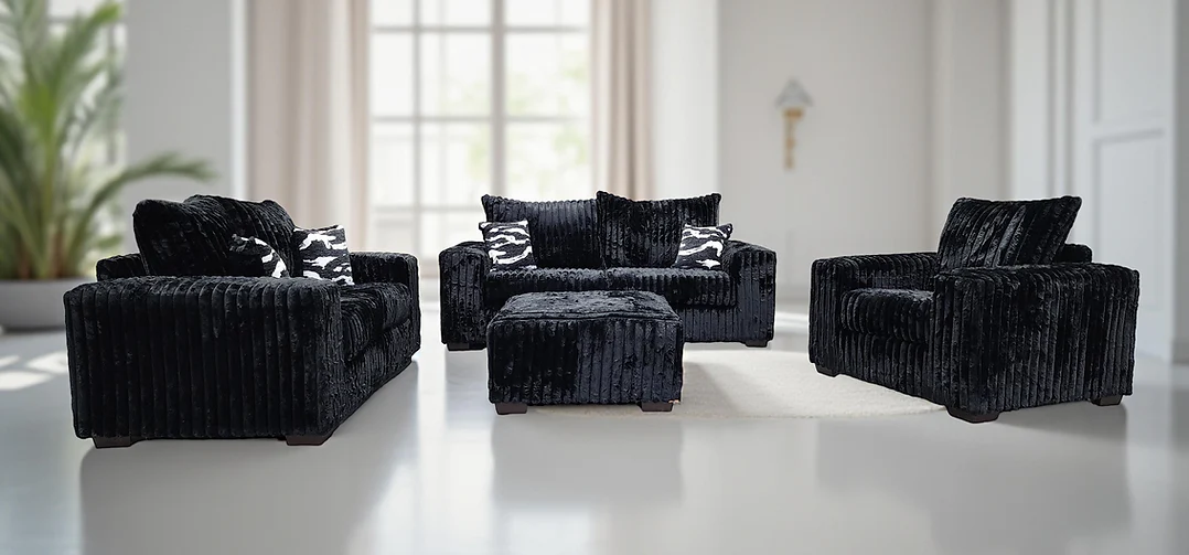 S320 Texan Oversize (Black) Sofa Loveseat