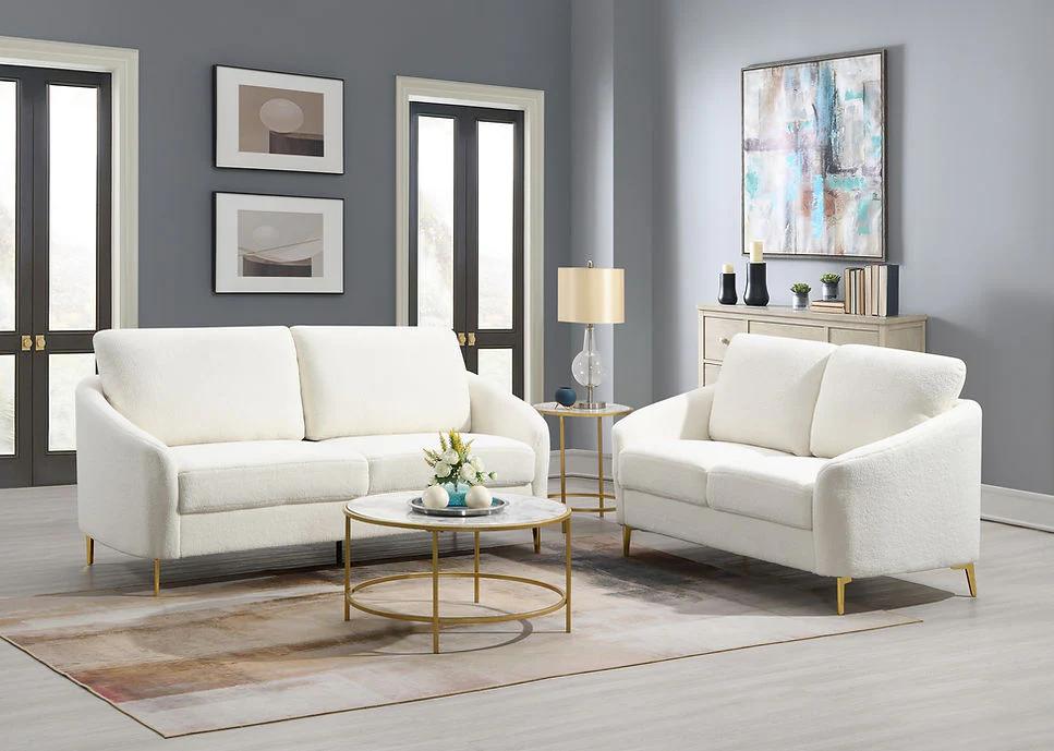 S160 Lila (White) Sofa & Loveseat