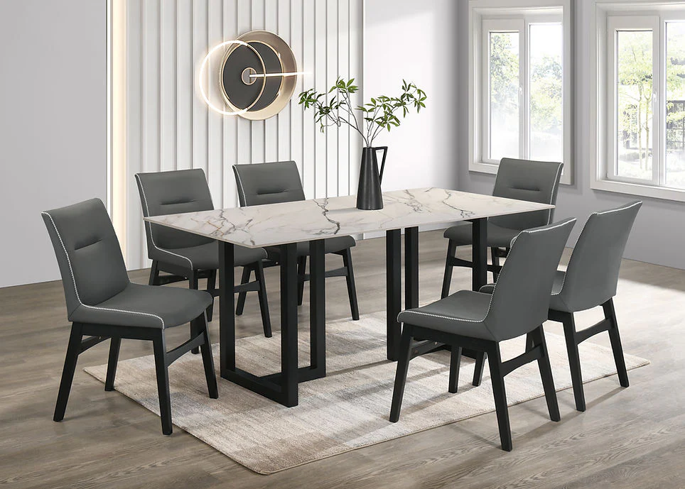D1475 Farrin (White) 7pcs Dining Set