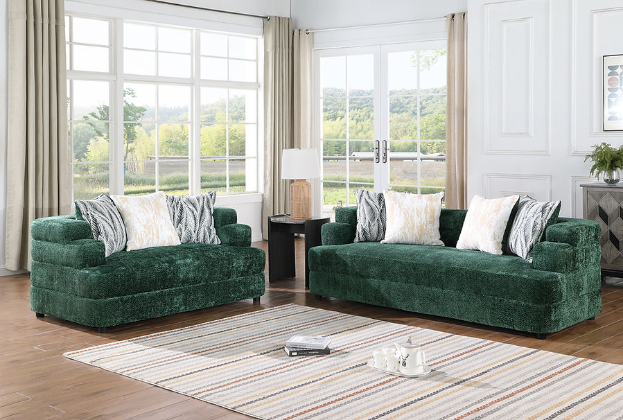 S1400 Stepso (Green) Sofa & Loveseat