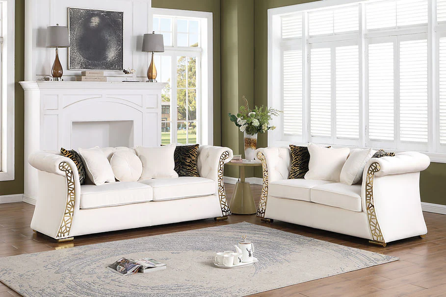 S1600 Curamo (Cream) Sofa & Loveseat