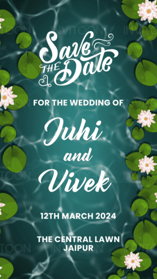 Save the Date Video Invitation – Couple in Boat Theme,  Design No 1022