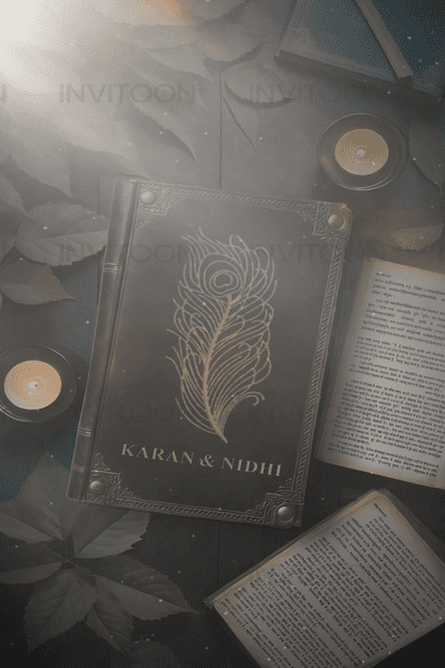 Radha Krishna Themed Digital Wedding Video Invitation | Elegant & Traditional, Design No 1046