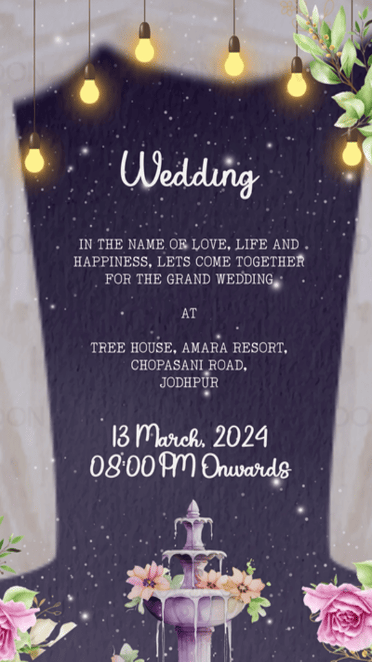 Traditional Floral Ganesha Wedding Invitation Video | Warm & Artistic,  Design No 1023