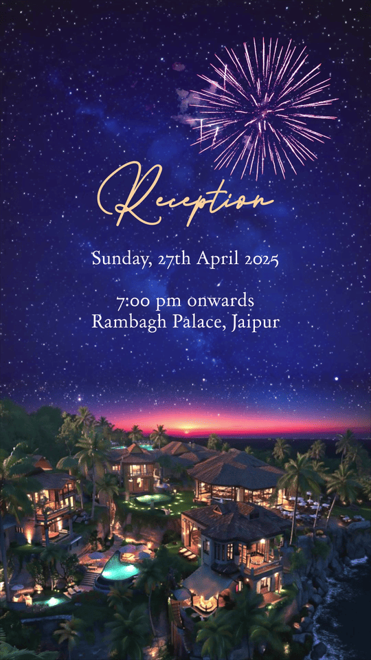 Floral Wedding Video Invitation for Haldi, Sangeet, Barat & Reception, Design No 1073