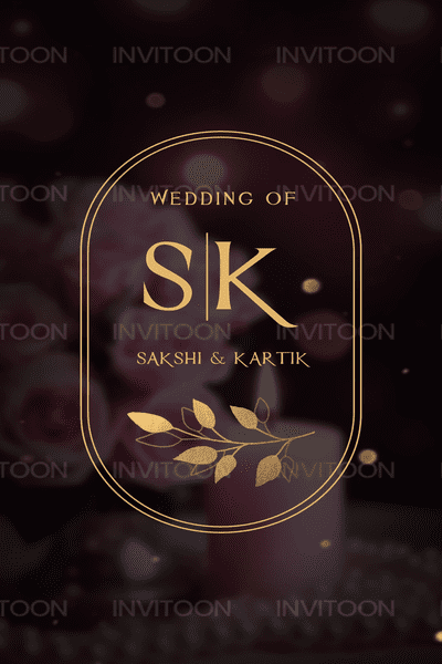 Exclusive Black Gold Wedding Video Invitation | Modern & Stylish, Design No 1037