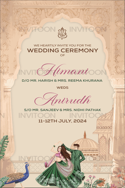 Traditional Indian Wedding Video Invitation, Design No 1043