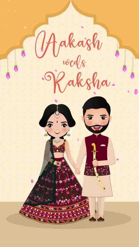 Tradational Swagat Wedding Video Invitation 1015,  Design No 1015
