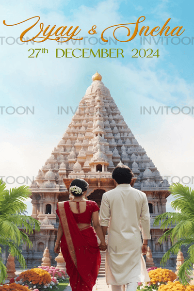 South Indian 3D Theme Wedding Video Invitation | Cultural & Creative Design, Design No 1058