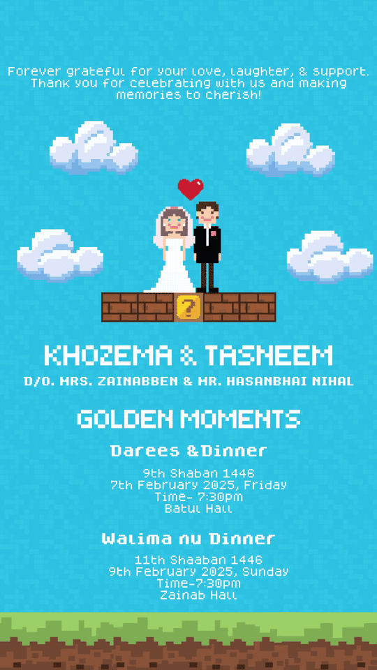 Unique Game-Themed Wedding Video Invitation | Digital Wedding Invite, Design No 1071