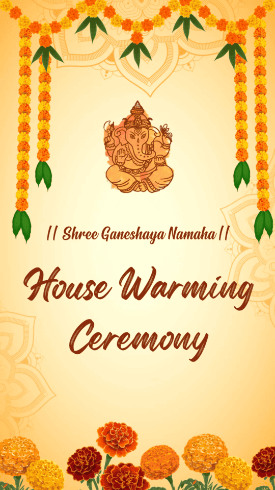 House Warming Ceremony Invitation Card, Design No 1007