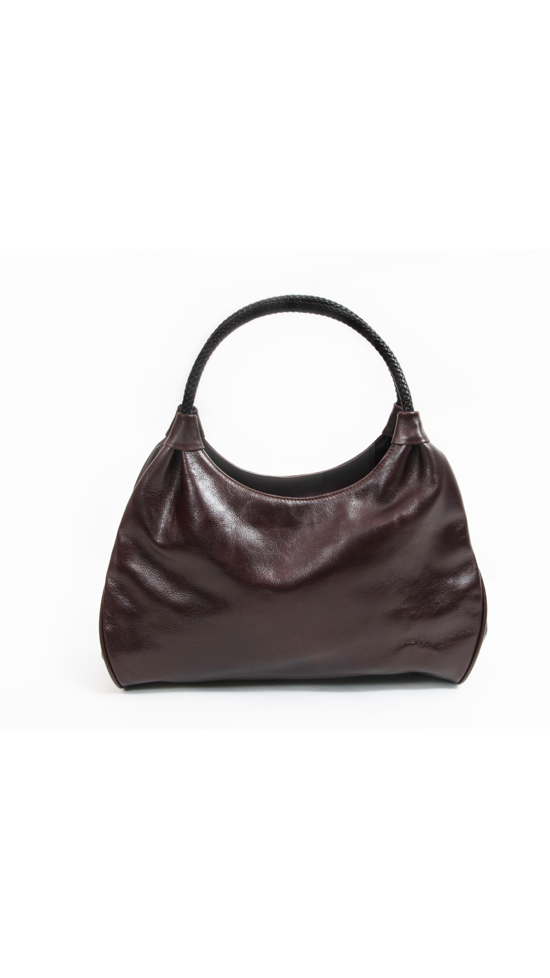 Dark Brown Leather Shoulder Bag