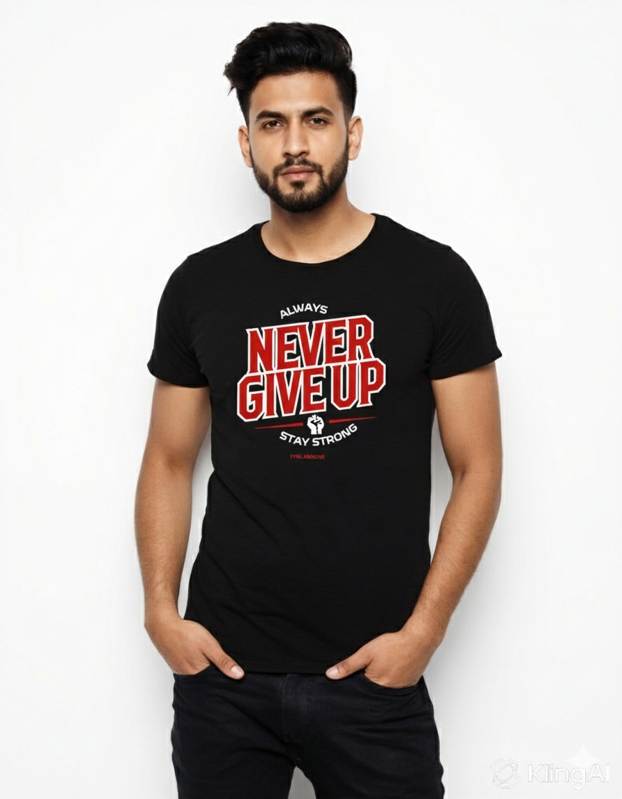 Never Give Up Motivational T-Shirt