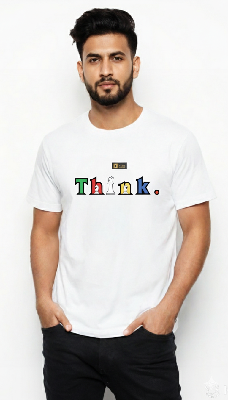 Think. Chess-Inspired White T-Shirt