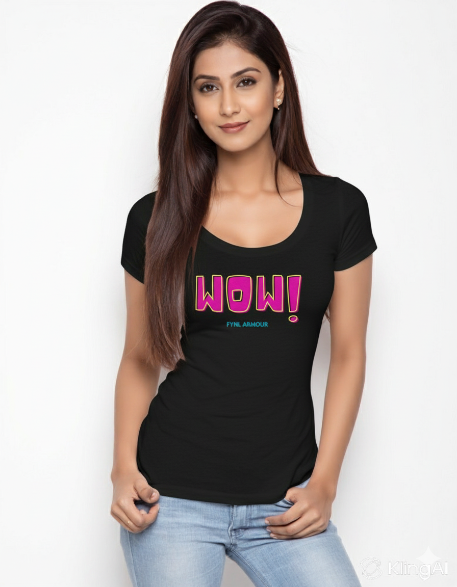 WOW! Printed Black T-shirt