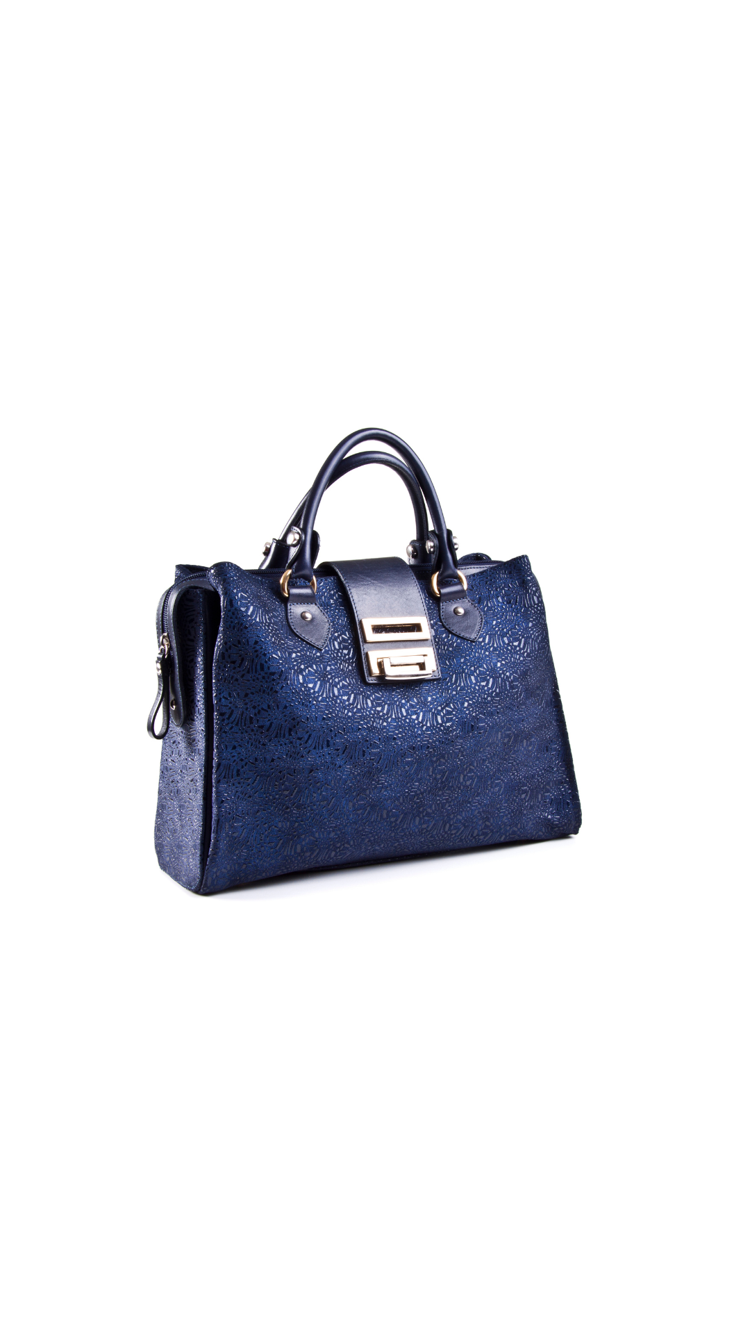 Elegant Blue Leather Handbag