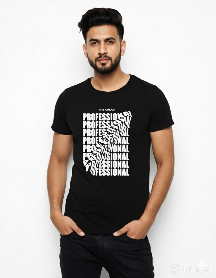 Black Professional Print T-shirt