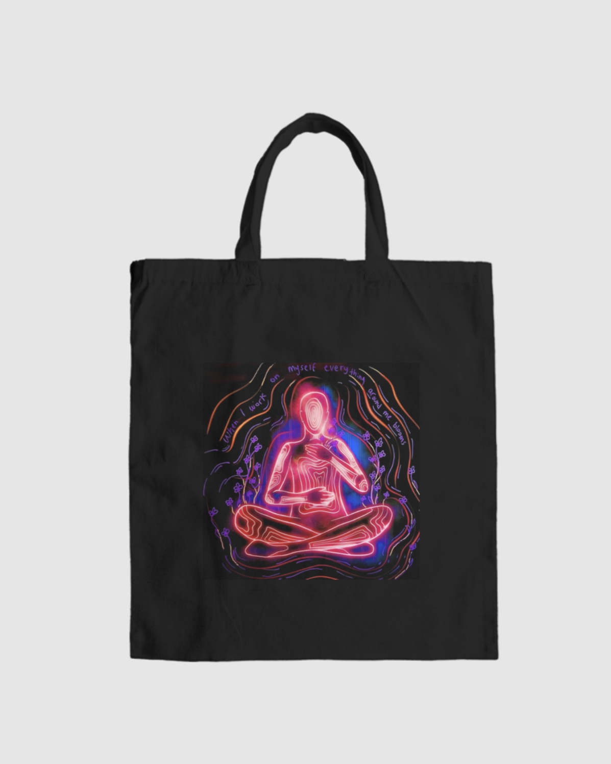 Neon Meditation Tote Bag