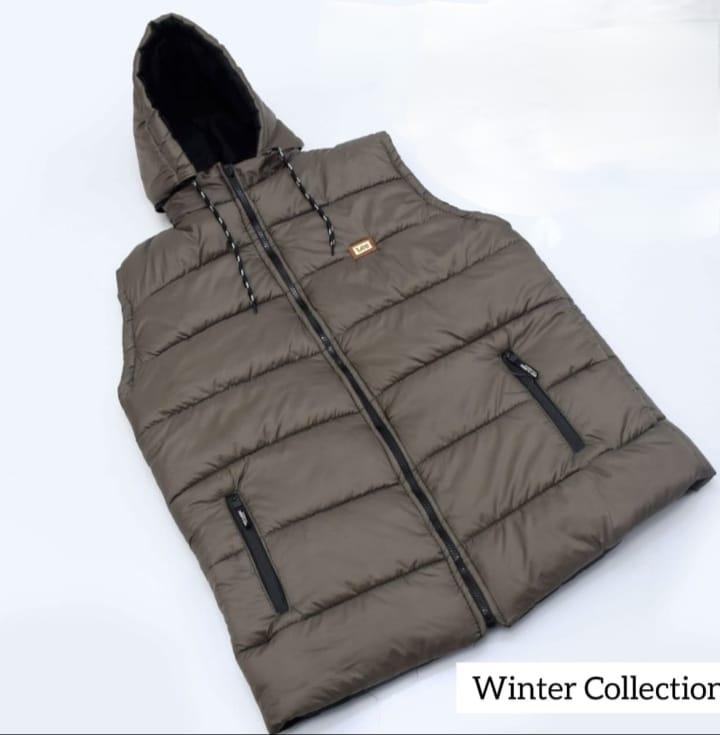 Black Puffer Vest with Hood