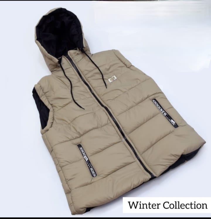 Black Puffer Vest with Hood