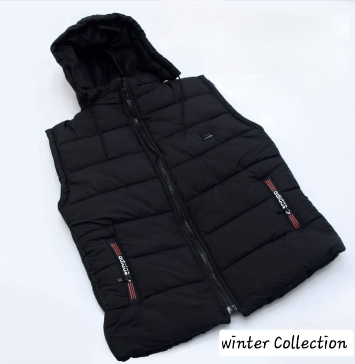 Black Puffer Vest with Hood