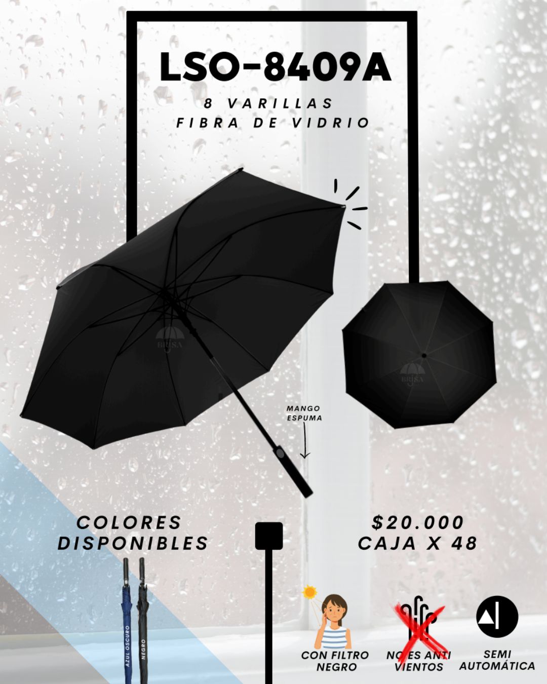 LSO-8409A Black Umbrella