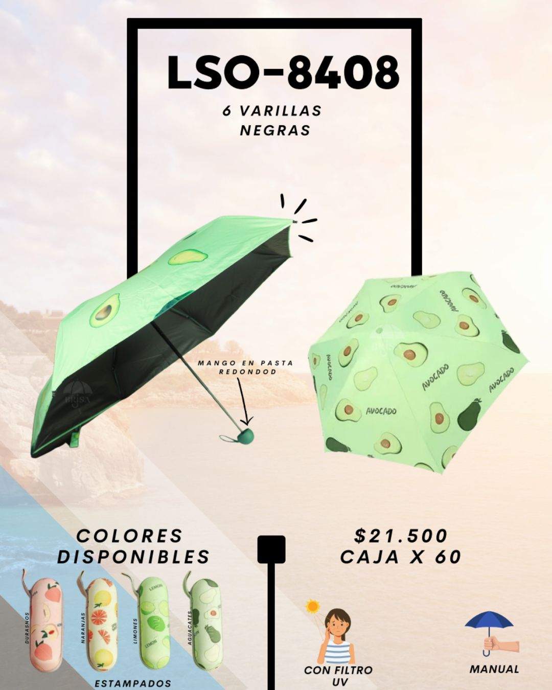 Avocado Printed Umbrella