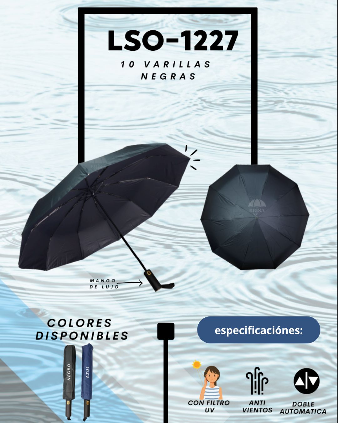 LSO-1227 Luxury Black Umbrella