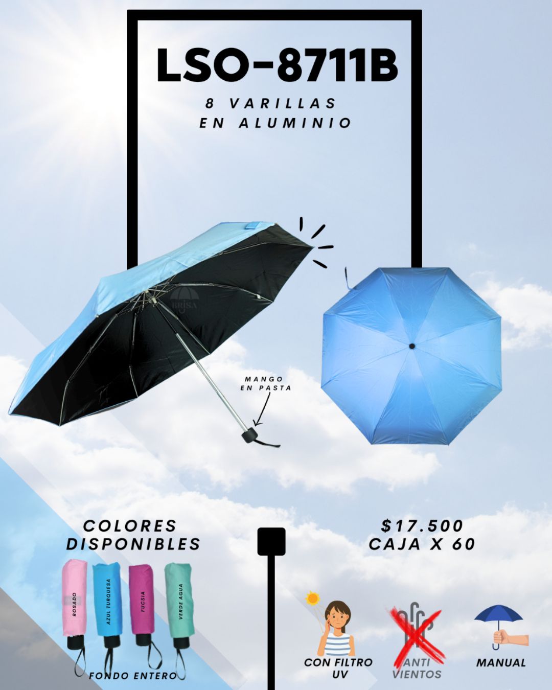 LSO-8711B Aluminum Umbrella