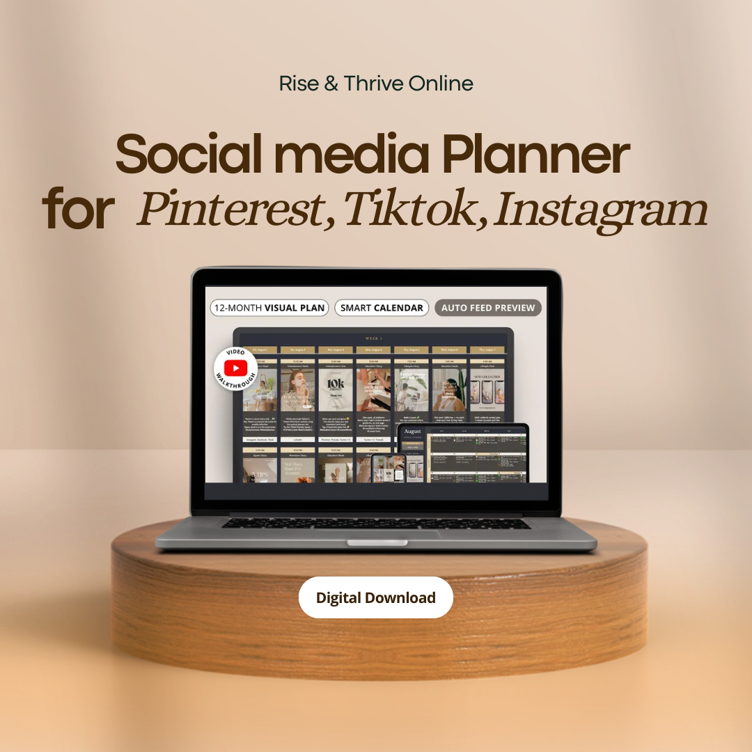 Social Media Planner for Pinterest, Tiktok, Instagram