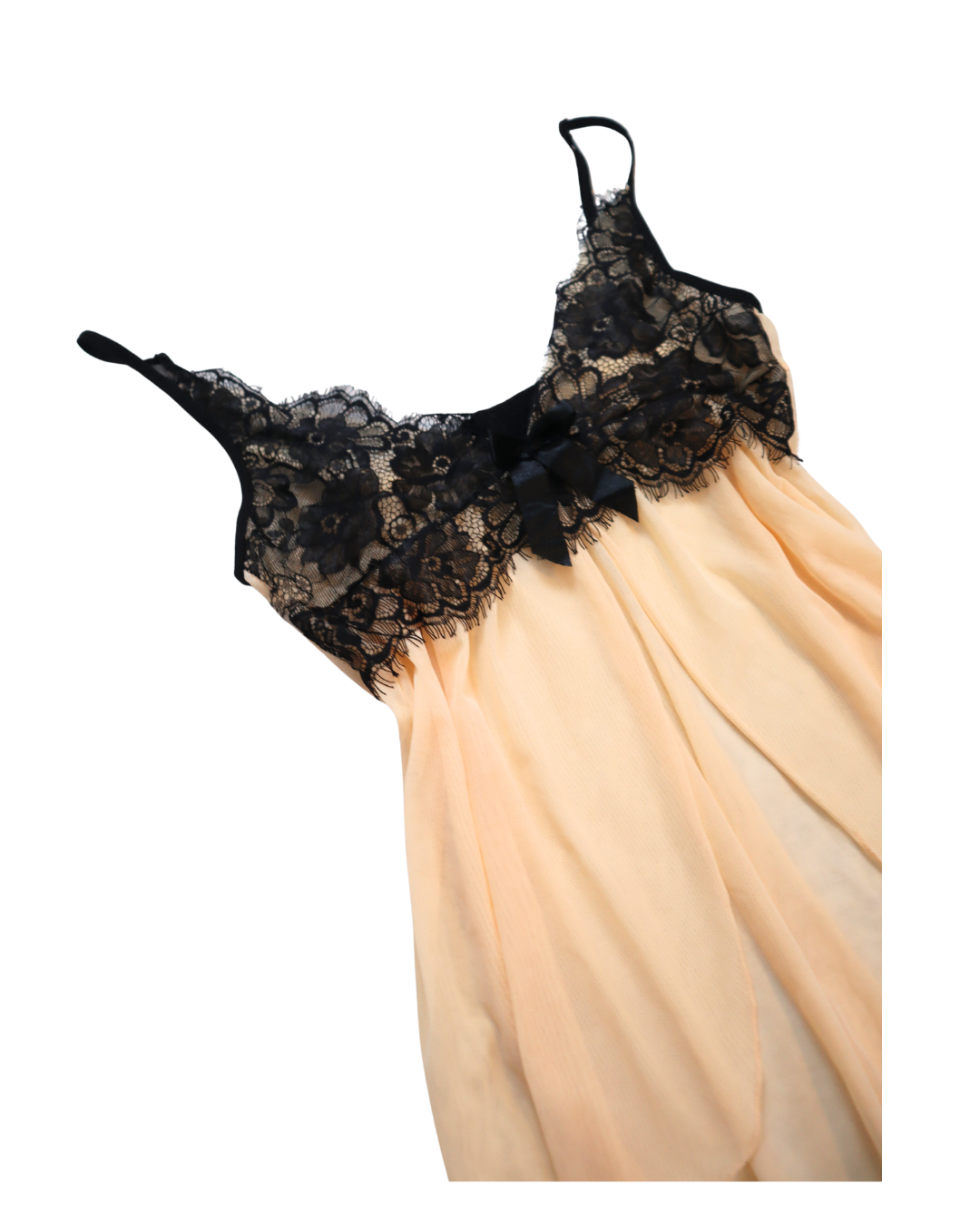 Y2K Black And Cream Lace Top