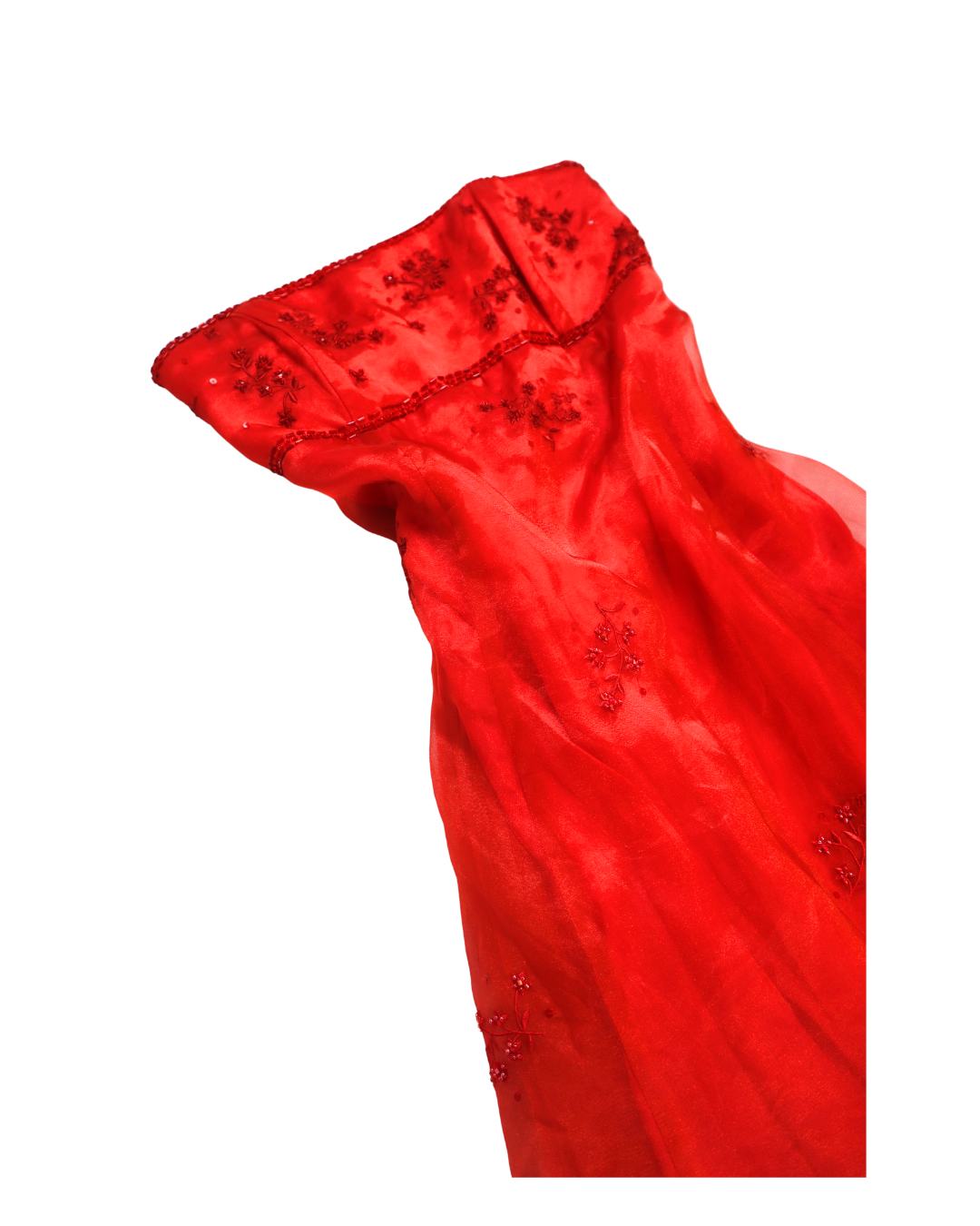 Y2K  Red Ombre Bead Detailed Dress