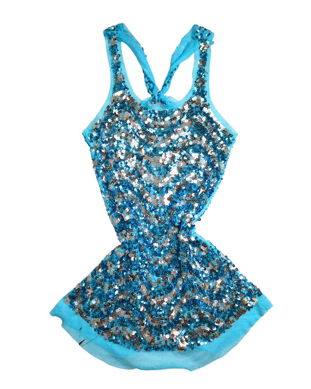 Sparkly Blue And Silver Sequin Embellished Top/Micro Dress