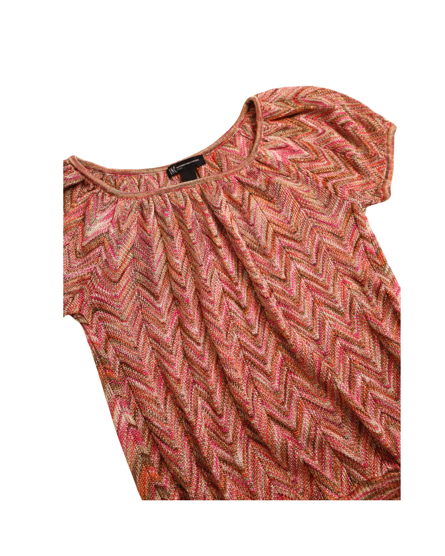 Rainbow Chevron Tinsel Short Sleeve Top