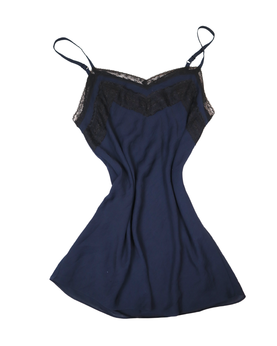 Navy Blue And Black Lace Detailed Tank Top