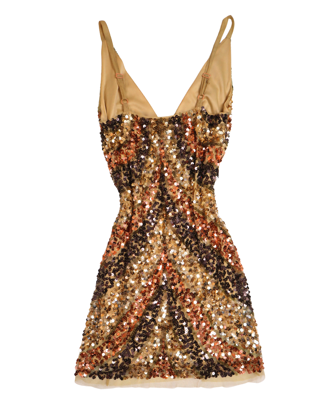 Gold, Bronze And Brown Sequin Mini Dress