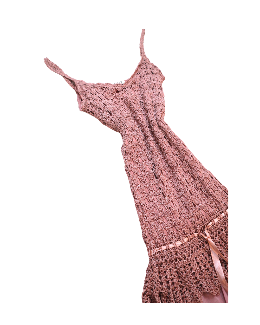 Y2K Purple Crochet Ruffle Dress