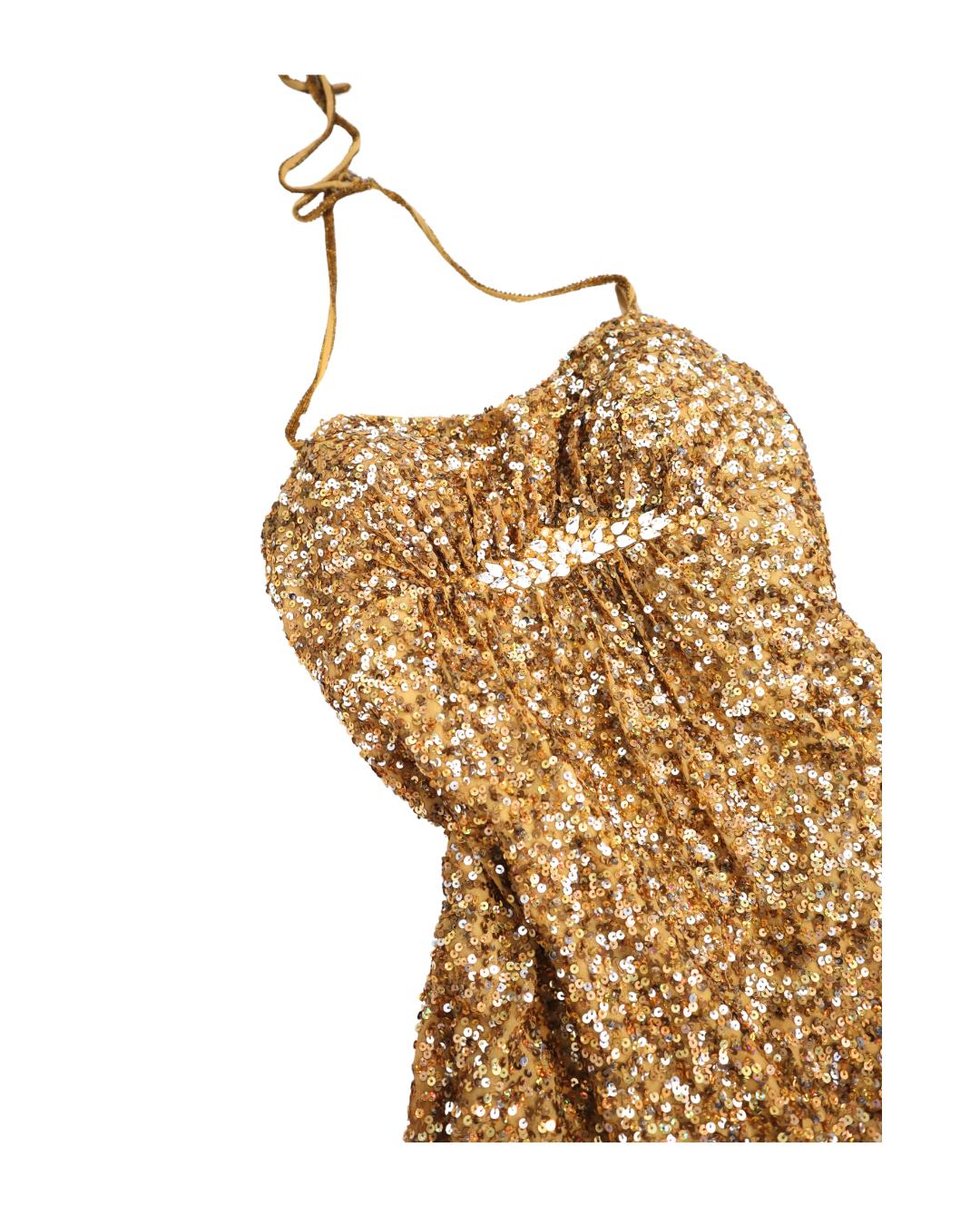 Gold Sequin Y2K Mini Cocktail Dress 