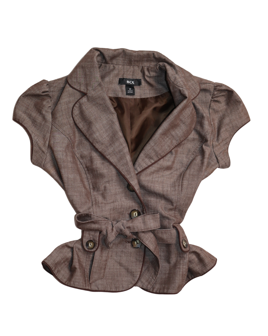 Gossip Girl Button Up Top With Tie Belt