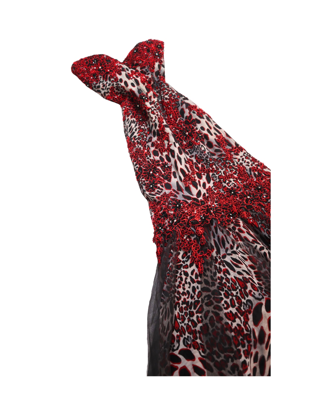 RARE Y2K Red Leopard Print Mermaid Dress